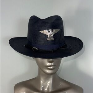 Stratton Self Forming Navy Hat with Silver Eagle Emblem
